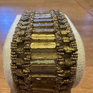 Gold Metallic Thick Brass Bracelet